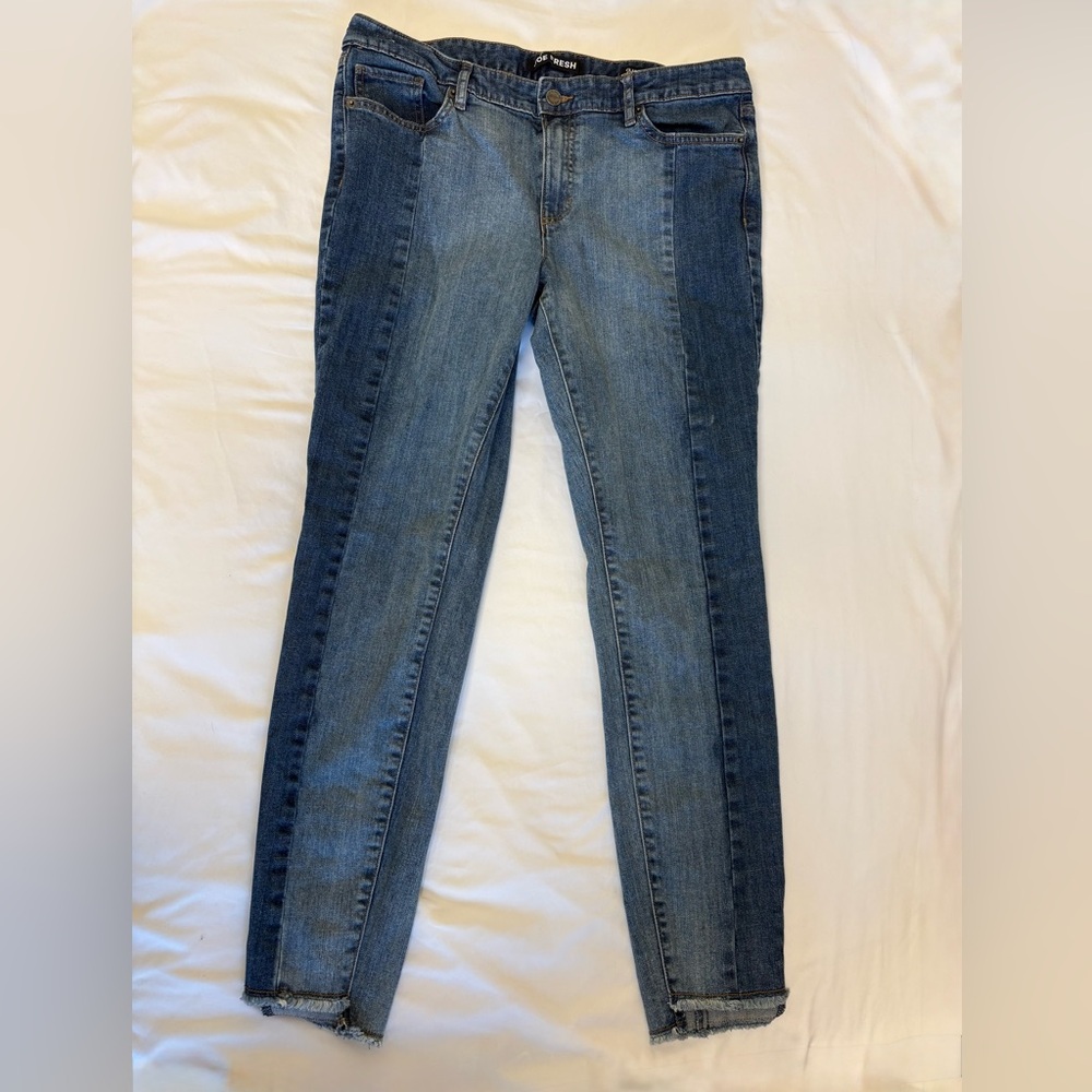 Joe Fresh Two-Tone Panelled Slim Fit Jeans Step Hem Size 31